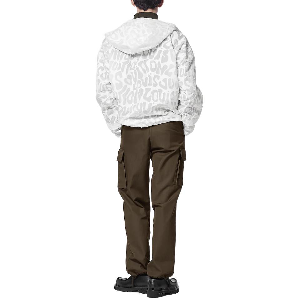 LOUIS VUITTON SS23 White Printed Hooded Zip-Up Jacket 1AAU35 圖 4