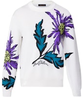 LOUIS VUITTON SS23 White Thistle Pattern Crewneck Knit Sweater . 1AB4Y6 LOUIS VUITTON SS23 White Thistle Pattern Crewneck Knit Sweater . 1AB4Y6