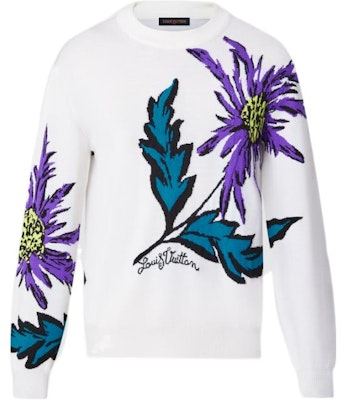 ルイ・ヴィトン SS23 ホワイト シスル柄 クルーネック ニット セーター 1AB4Y6 Order ルイ・ヴィトン SS23 ホワイト シスル柄 クルーネック ニット セーター 1AB4Y6