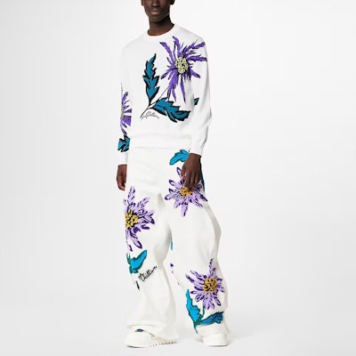 ルイ・ヴィトン SS23 ホワイト シスル柄 クルーネック ニット セーター 1AB4Y6 Lookbook ルイ・ヴィトン SS23 ホワイト シスル柄 クルーネック ニット セーター 1AB4Y6