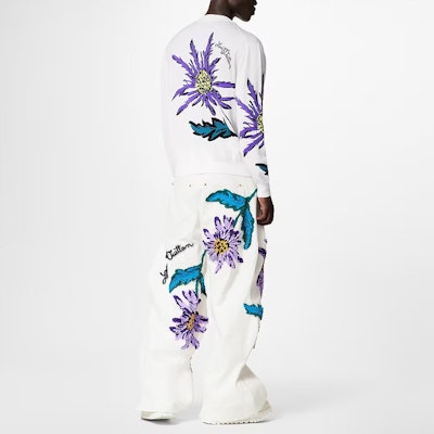 ルイ・ヴィトン SS23 ホワイト シスル柄 クルーネック ニット セーター 1AB4Y6 Shop ルイ・ヴィトン SS23 ホワイト シスル柄 クルーネック ニット セーター 1AB4Y6