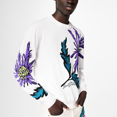 ルイ・ヴィトン SS23 ホワイト シスル柄 クルーネック ニット セーター 1AB4Y6 Purchase ルイ・ヴィトン SS23 ホワイト シスル柄 クルーネック ニット セーター 1AB4Y6