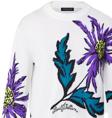 ルイ・ヴィトン SS23 ホワイト シスル柄 クルーネック ニット セーター 1AB4Y6 Details for ルイ・ヴィトン SS23 ホワイト シスル柄 クルーネック ニット セーター 1AB4Y6