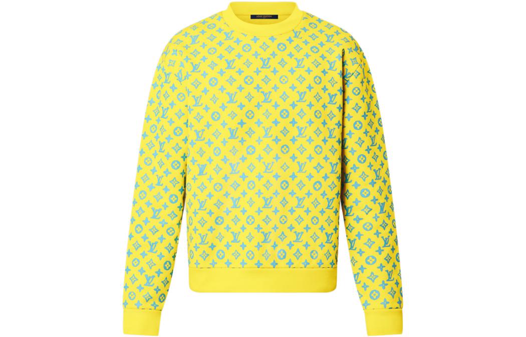 LOUIS VUITTON SS23 Yellow Logo Print Crewneck Sweatshirt for Men. 1AB5KG