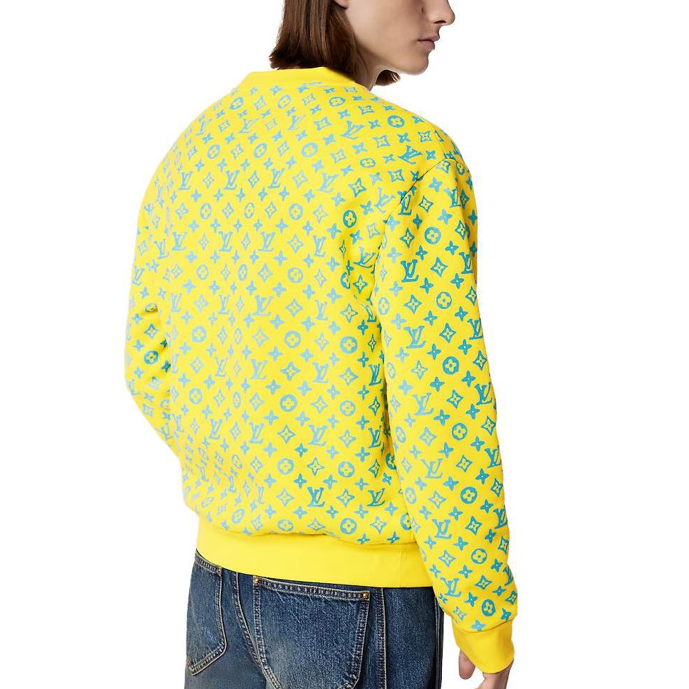 Shop LOUIS VUITTON SS23 男裝黃標印花圓領衛衣 1AB5KG
