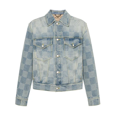 LOUIS VUITTON SS24 3D Jacquard Single-Breasted Denim Jacket Blue 1AFHUC