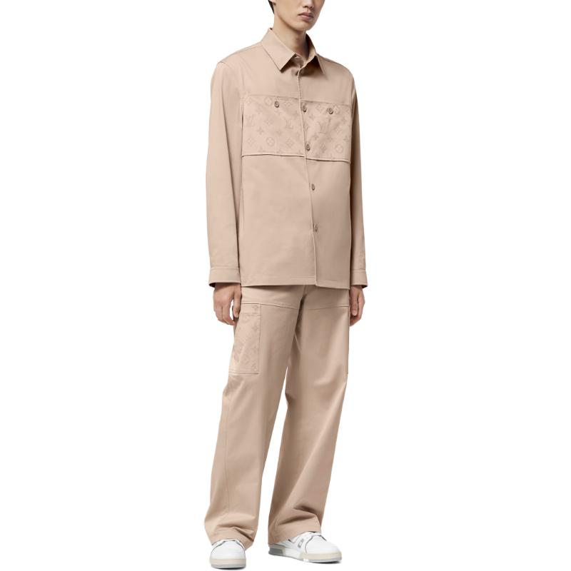 Lookbook ルイヴィトン SS24 ベージュ 長袖 シャツジャケット カジュアルスタイル 1AFBVQ
