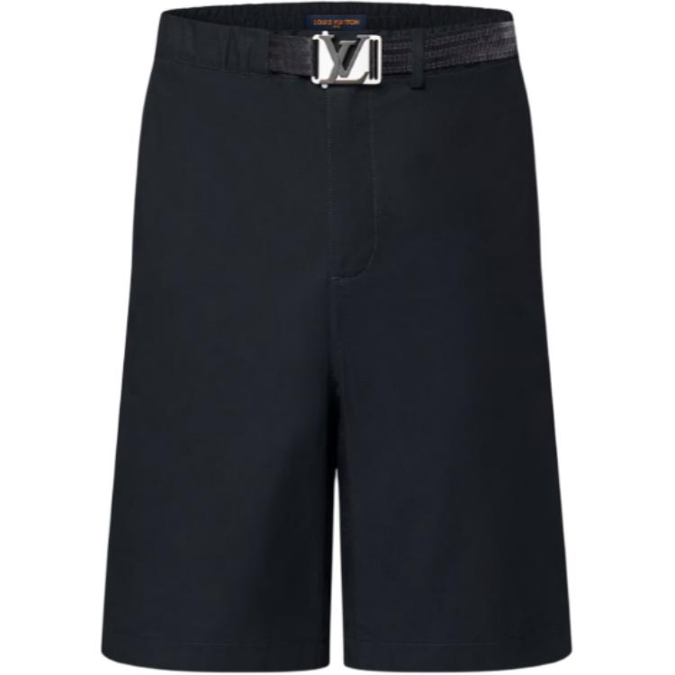 LOUIS VUITTON SS24  Black Casual Shorts with Zippered Side Pockets. 1AFRLG