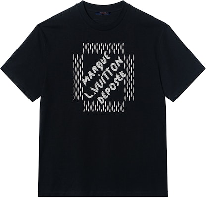 루이비통 SS24 블랙 자수 비즈 레터 크루넥 티셔츠 1AFJFI Order 루이비통 SS24 블랙 자수 비즈 레터 크루넥 티셔츠 1AFJFI