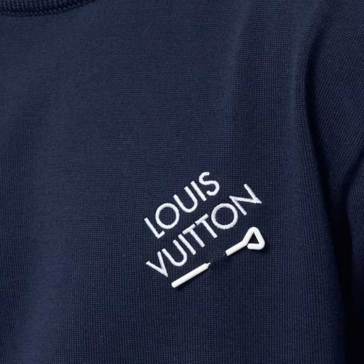 Details for 路易威登 SS24 黑色标志印花圆领POLO衫 1AFBUU