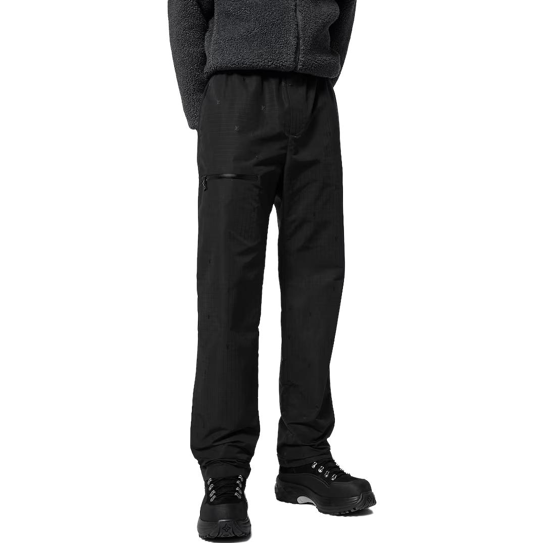 Sizing LOUIS VUITTON SS24 Pantalones Negros Rectos con Cintura Elástica. 1AFASU