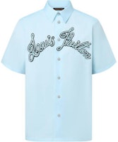 LOUIS VUITTON SS24 Blue Embroidered Letter Short-Sleeve Shirt. 1AFRLP LOUIS VUITTON SS24 Blue Embroidered Letter Short-Sleeve Shirt. 1AFRLP