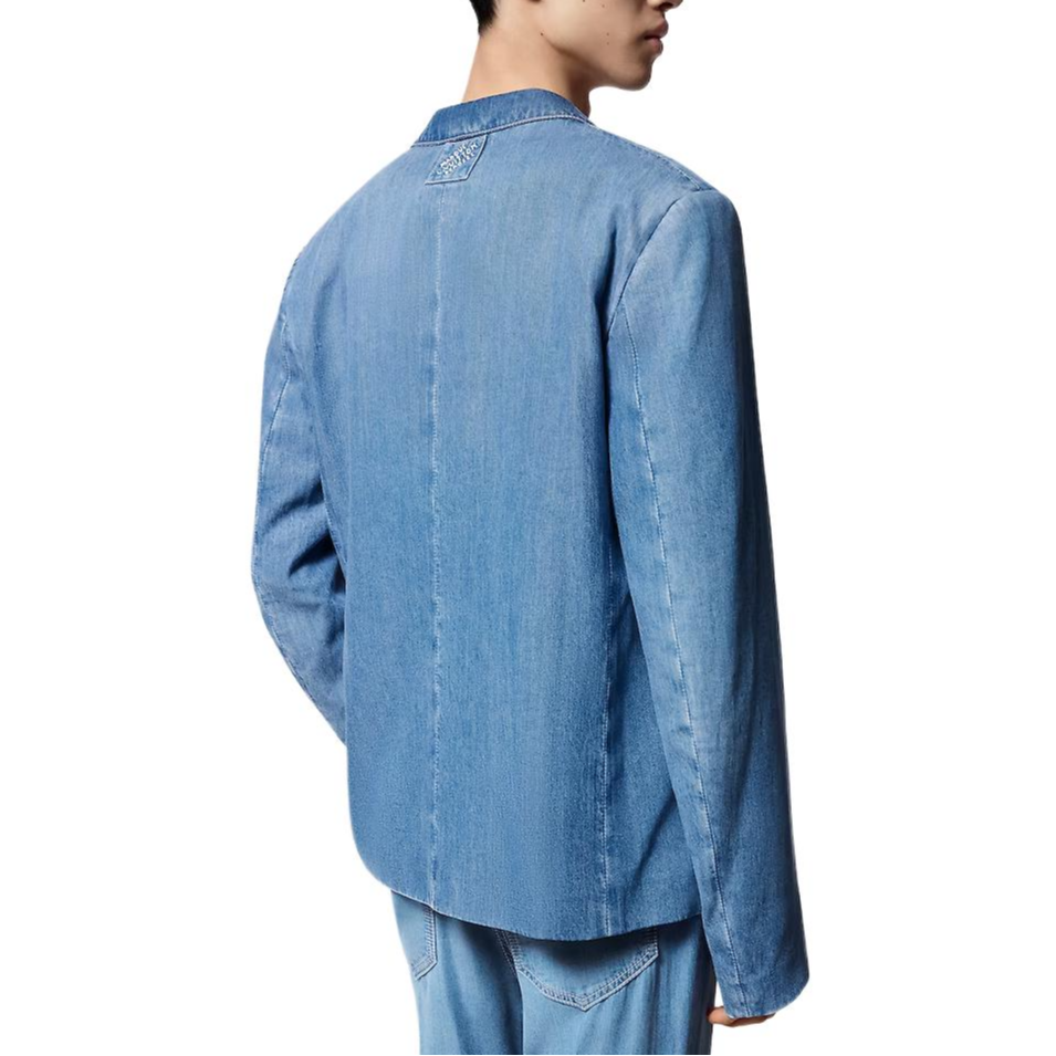 LOUIS VUITTON SS24  Blue Solid Double-Breasted Notch Lapel Jacket. 1AFQKM 圖 5