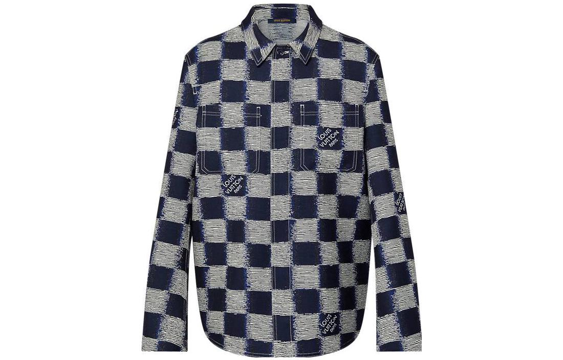 LOUIS VUITTON SS24  Gray Plaid Print Long Sleeve Casual Jacket 1AFAUP