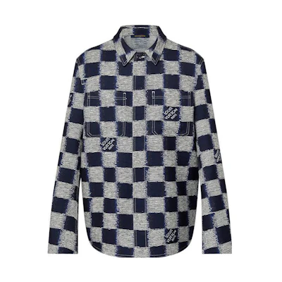LOUIS VUITTON SS24 Gray Plaid Print Long Sleeve Casual Jacket 1AFAUP