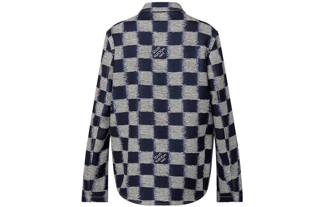 Lookbook LOUIS VUITTON SS24 Chaqueta Casual de Manga Larga con Cuadros Grises. 1AFAUP