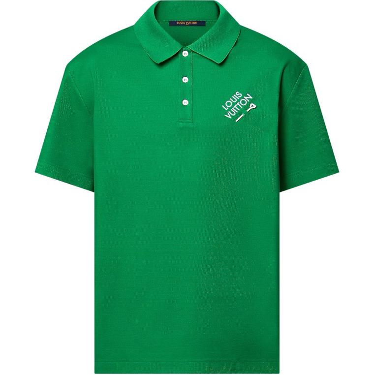 Order LOUIS VUITTON SS24  Green Embroidered Letter Casual Polo Shirt. 1AFQ81