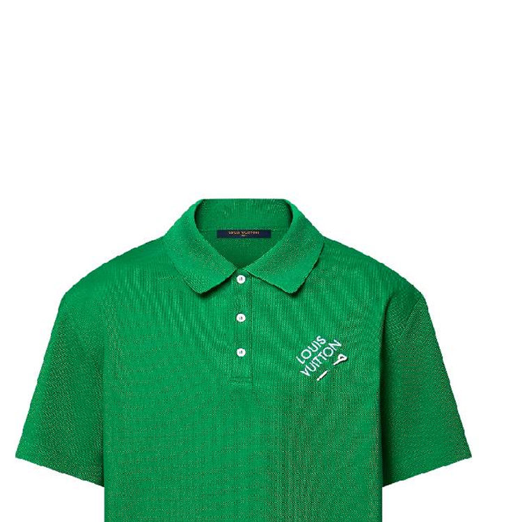 Purchase LOUIS VUITTON SS24  Green Embroidered Letter Casual Polo Shirt. 1AFQ81