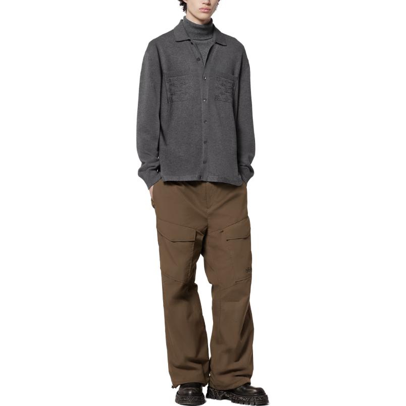 Purchase LOUIS VUITTON SS24  Grey Knit Sweater with Logo Jacquard Design 1AFANI