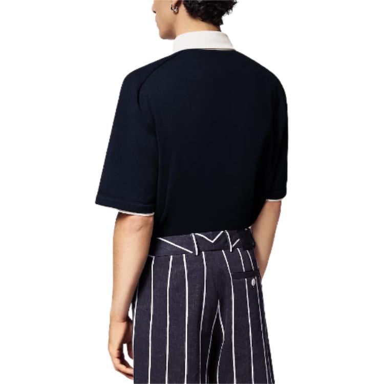 Details for LOUIS VUITTON SS24  Navy Polo Shirt with Embroidered Logo Buttons. 1AFQQJ
