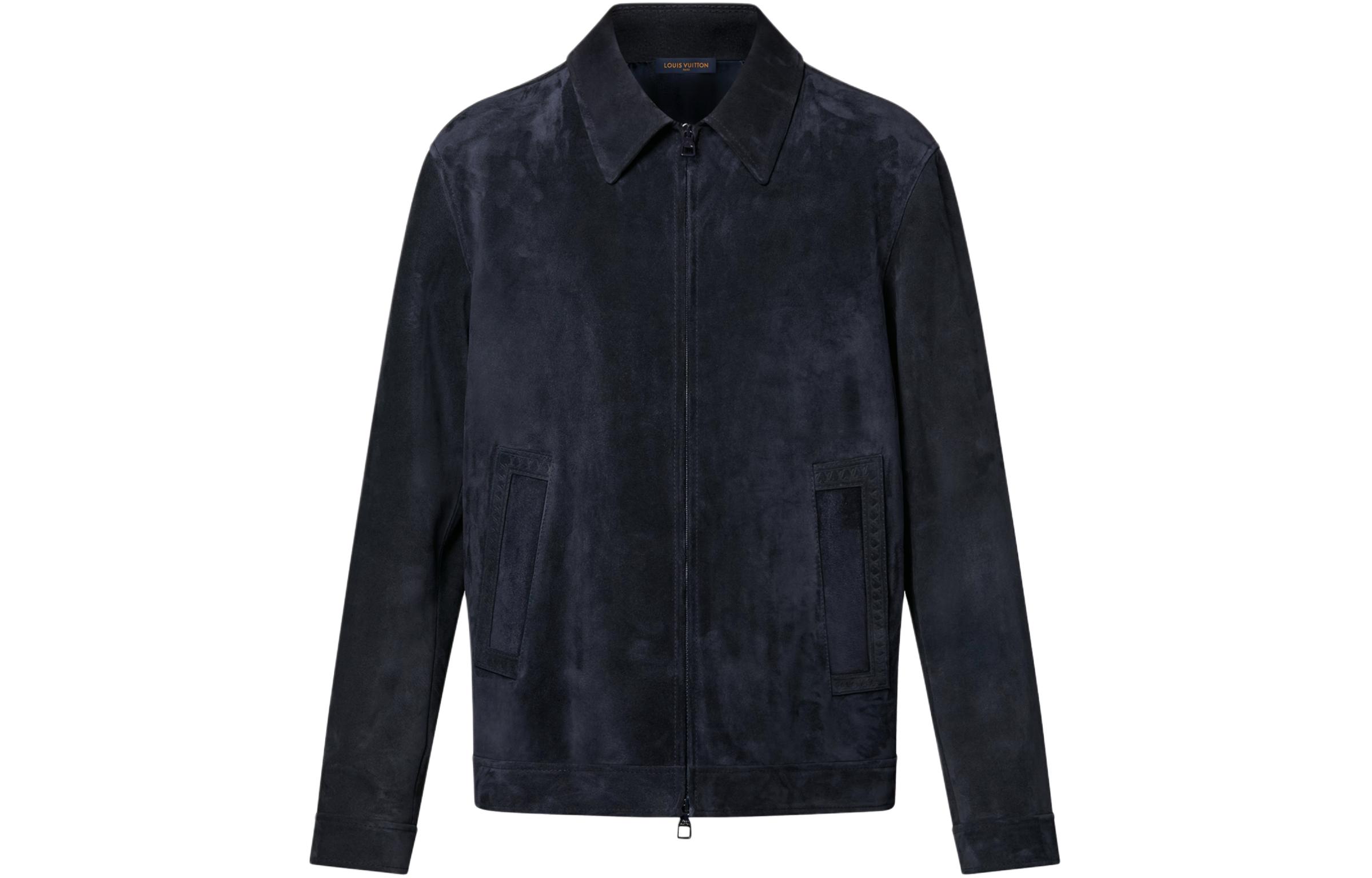 LOUIS VUITTON SS24  Navy Zip-Up Collar Jacket with Side Pockets. 1AFJPY