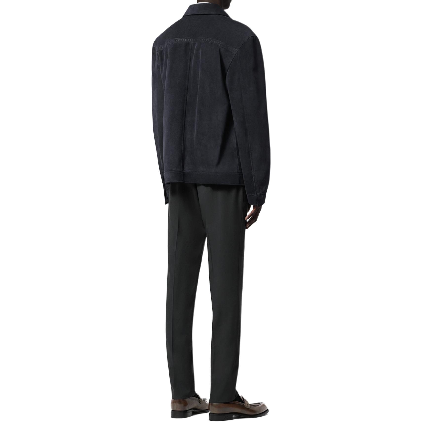 Shop 路易威登 SS24 海軍藍側袋拉鍊翻領外套 1AFJPY