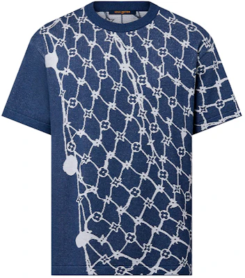 ルイ・ヴィトン SS24 リブ クルーネック Tシャツ ネイビーブルー メッシュプリント 1AFQQR Buy ルイ・ヴィトン SS24 リブ クルーネック Tシャツ ネイビーブルー メッシュプリント 1AFQQR