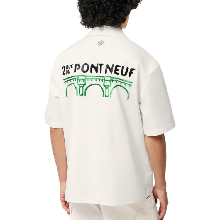 Details for LOUIS VUITTON SS24 Kemeja Kasual Lengan Pendek Putih Sulaman Bunga. 1AFJDJ