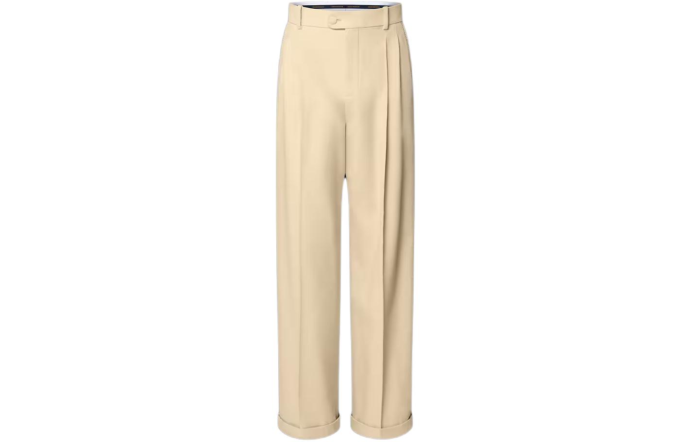 Order LOUIS VUITTON SS24 Beige Mid-Rise Button Loose Casual Pants for Men. 1AFRE0
