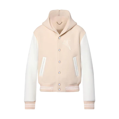 LOUIS VUITTON SS24 Beige Patchwork Hooded Long Sleeve Jacket for Men. 1AFQM5