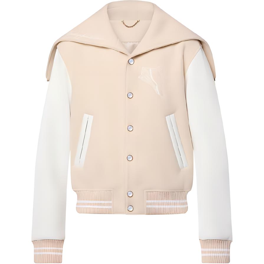 Lookbook Chaqueta Beige con Capucha y Manga Larga Louis Vuitton SS24 Hombre. 1AFQM5