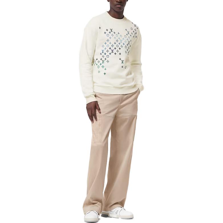 LOUIS VUITTON SS24 Beige Straight-Leg Cargo Pants with Logo Flocking . 1AFBVZ 圖 3