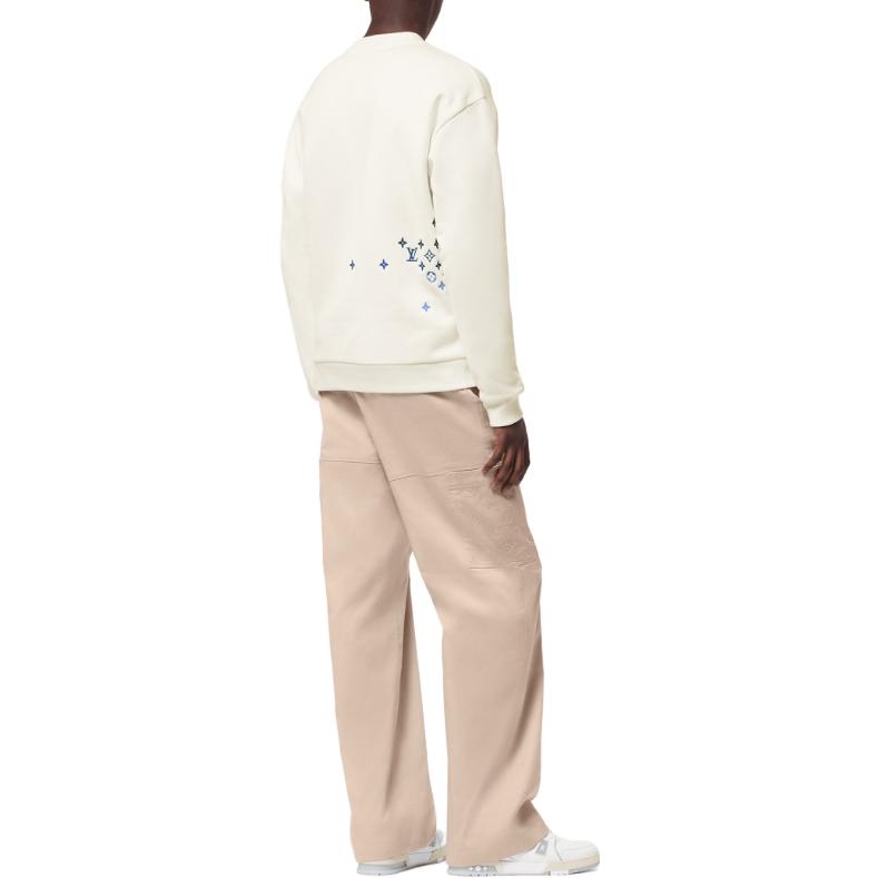 LOUIS VUITTON SS24 Beige Straight-Leg Cargo Pants with Logo Flocking . 1AFBVZ 圖 4