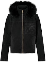 Louis Vuitton SS24 Black Hoodie Jacket with Logo Print 1AF768 Louis Vuitton SS24 Black Hoodie Jacket with Logo Print 1AF768