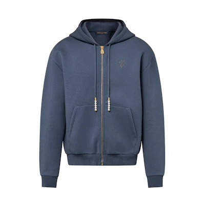 Louis Vuitton SS24 Blue Logo Beaded Casual Hoodie for Men 1AFRB1