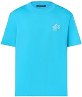 LOUIS VUITTON SS24 Blue Logo Embroidered Crewneck Casual T-Shirt 1ABIXT LOUIS VUITTON SS24 Blue Logo Embroidered Crewneck Casual T-Shirt 1ABIXT