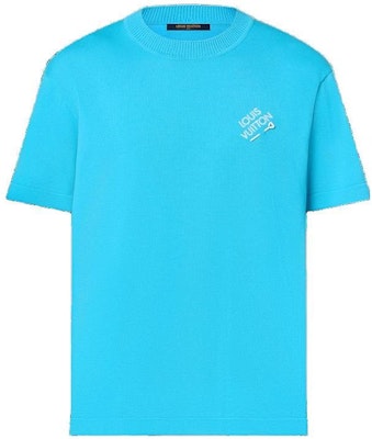 路易威登SS24蓝色徽标刺绣圆领休闲T恤 1ABIXT Order 路易威登SS24蓝色徽标刺绣圆领休闲T恤 1ABIXT