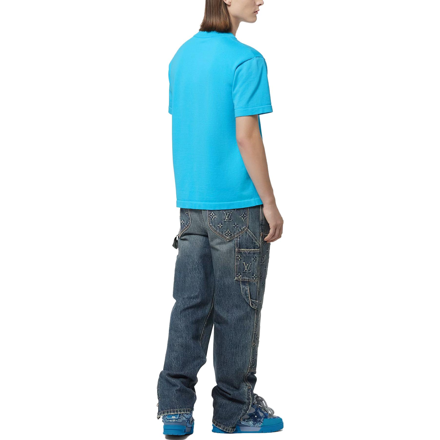 Details for 路易威登SS24蓝色徽标刺绣圆领休闲T恤 1ABIXT