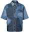 Buy Kemeja Denim Lengan Pendek Pria Louis Vuitton SS24 Logo Monogram Biru. 1AFAVH