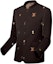 Shop Louis Vuitton SS24 Coklat Jaket Corak Sulam Single-Breasted 1AFIC9