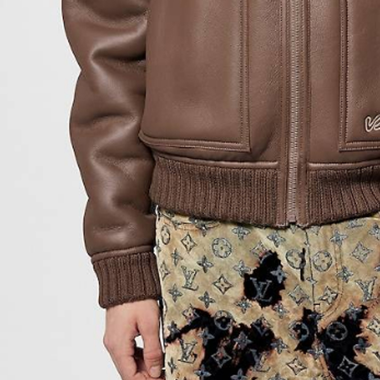 Cheap Chaqueta Reversible de Borrego con Capucha Louis Vuitton SS24 Marrón. 1AFAIM