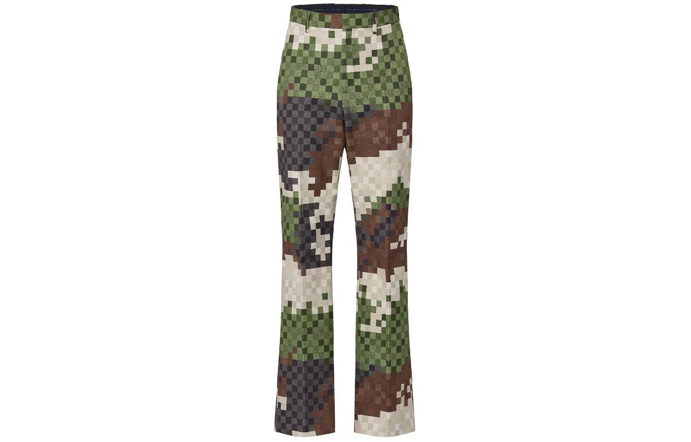 LOUIS VUITTON SS24 Camouflage Belted Relaxed Pants Multicolor . 1AFJZR