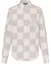 Buy 루이비통 SS24 체크 로고 프린트 스퀘어넥 긴팔 셔츠 그레이 남성 1AFJDD