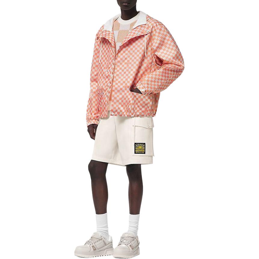 LOUIS VUITTON SS24 Checkered Loose Fit Hooded Zip Jacket Orange 1AFHVX 圖 3