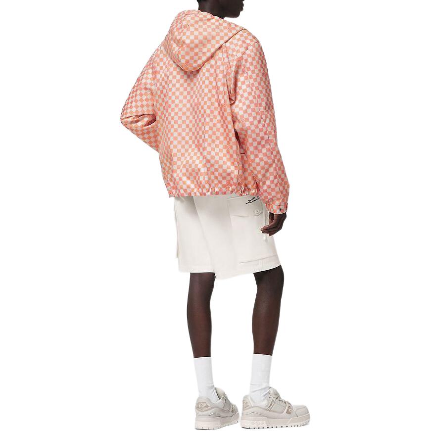 LOUIS VUITTON SS24 Checkered Loose Fit Hooded Zip Jacket Orange 1AFHVX 圖 4