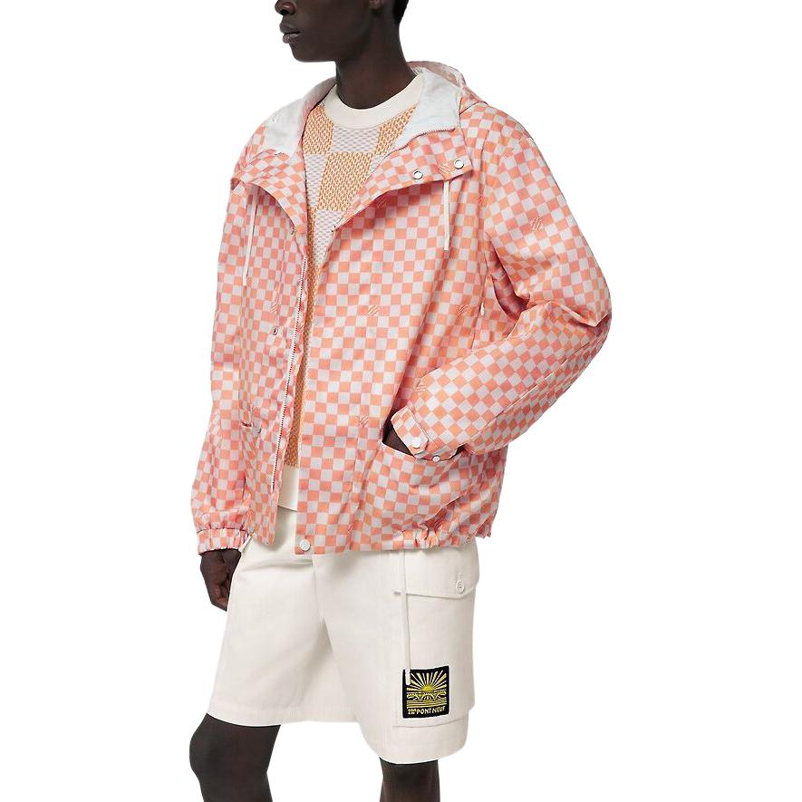 LOUIS VUITTON SS24 Checkered Loose Fit Hooded Zip Jacket Orange 1AFHVX 圖 5