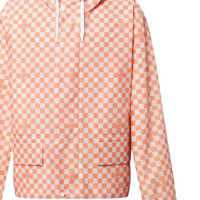 LOUIS VUITTON SS24 Checkered Loose Fit Hooded Zip Jacket Orange 1AFHVX 圖 6
