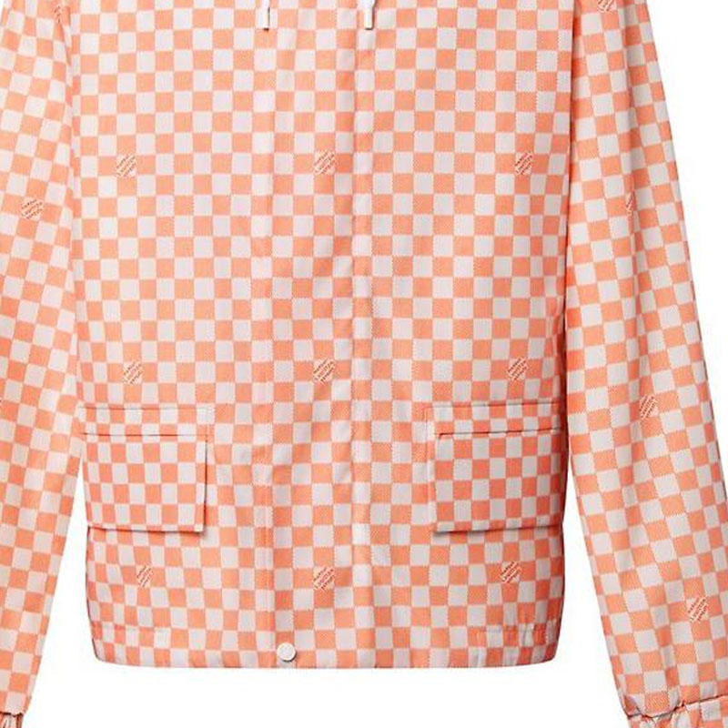 LOUIS VUITTON SS24 Checkered Loose Fit Hooded Zip Jacket Orange 1AFHVX 圖 7