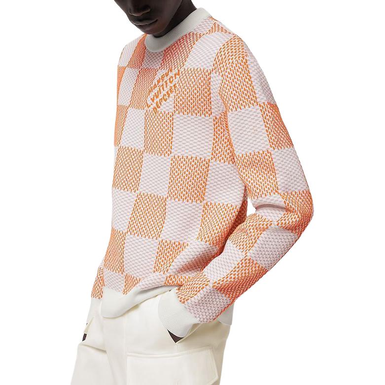 Details for LOUIS VUITTON SS24 Sweater Lelaki Monogram Kotak-Kotak Lengan Panjang Multi. 1AFIWR