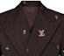 Shop LOUIS VUITTON SS24 Embroidered Logo Double-Breasted Blazer Brown Jacket 1AFIDI